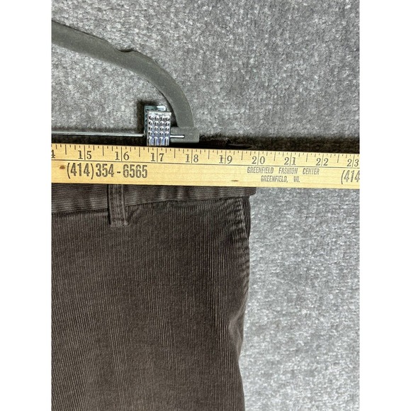 Croft Barrow Casual Corduroy Chino Pants Mens Size 42x32 Expandable Waist Brown - Picture 6 of 9